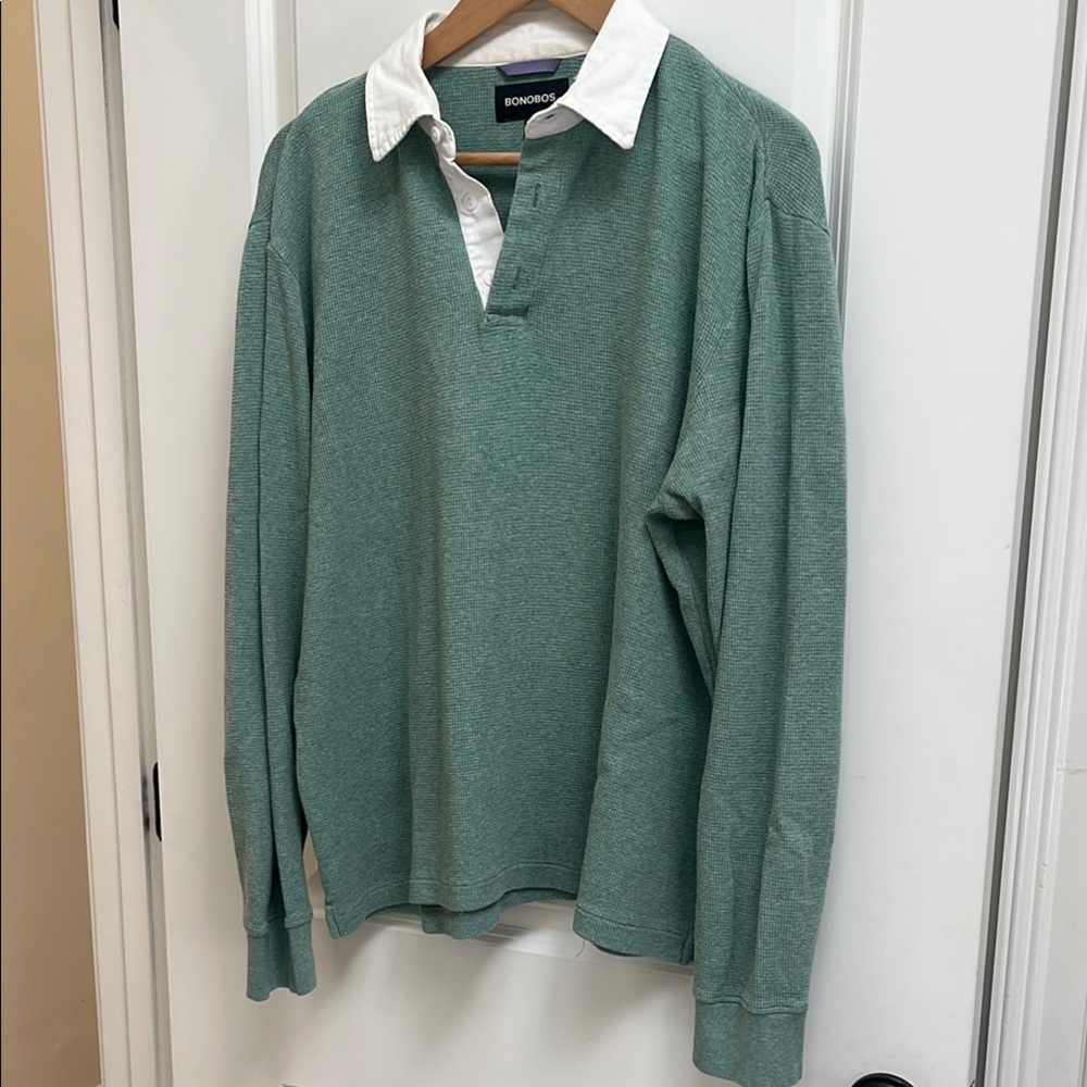 Bonobos Green Casual Button Down Shirt Relaxed Fit